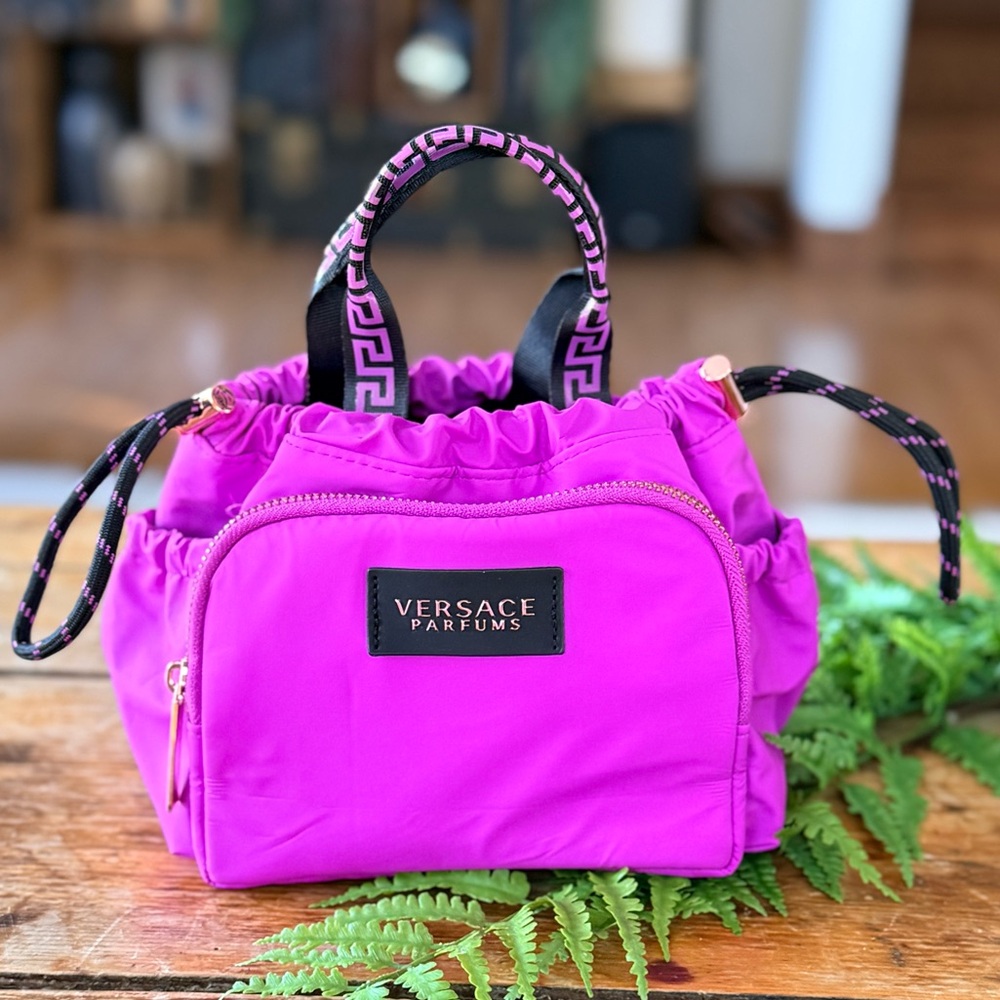Versace Parfums Fuchsia Mini Drawstring Cosmetic … - image 1